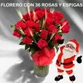 36 rosas y espigas para entregar en Bogotá