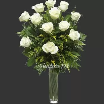 Florero Funebre Rosas Blancas