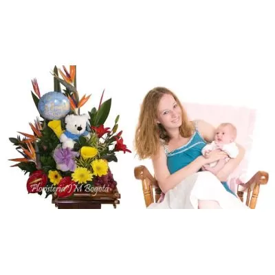 Flores para el Nacimiento de bebe en Bogotá