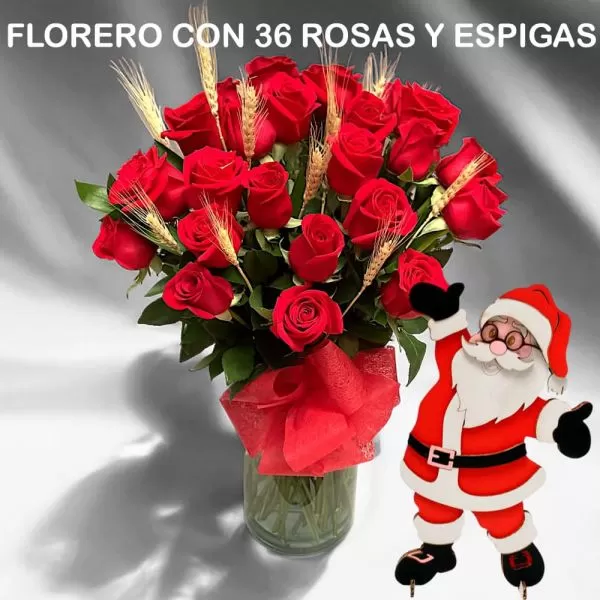 36 rosas y espigas para entregar en Bogotá
