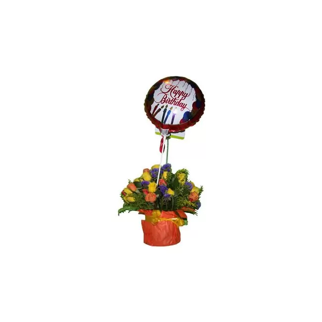 Rosas Sprite y Globo de Cumpleaños