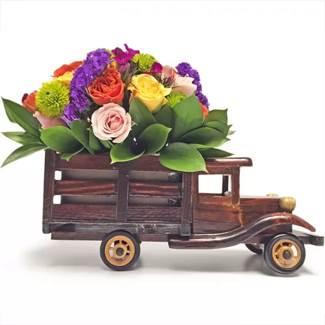 Camion de Flores vista lateral, de regalo en Bogota